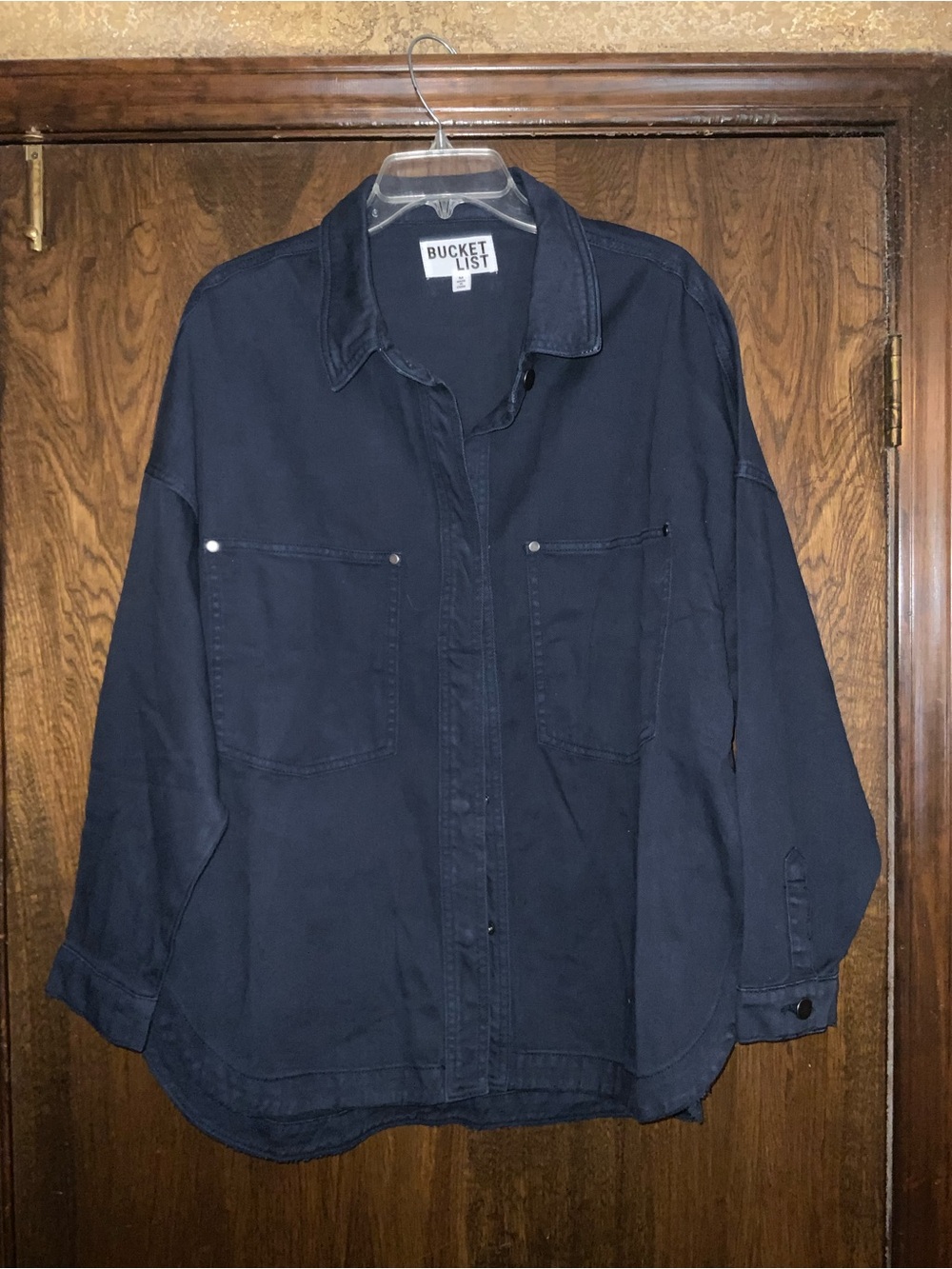 BUCKETLIST Dark Navy Button-Front Utility Jacket